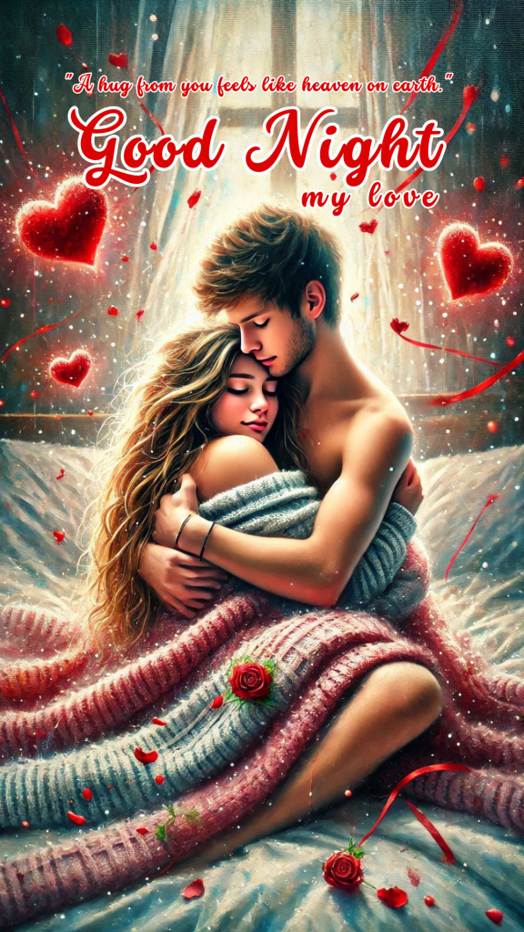 Romantic good night image depicts a deeply romantic and serene moment between a couple.