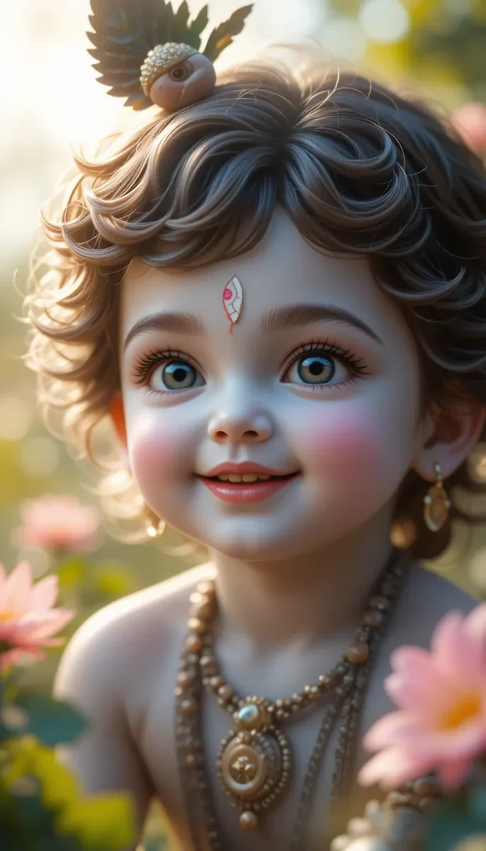 iphone krishna wallpaper -Young krishna  with charismatic eyes and cute smile.