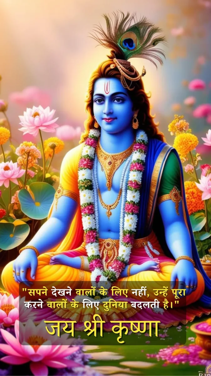 krishna wallpaper HD download - Krishna sitting in a beautiful flower garden