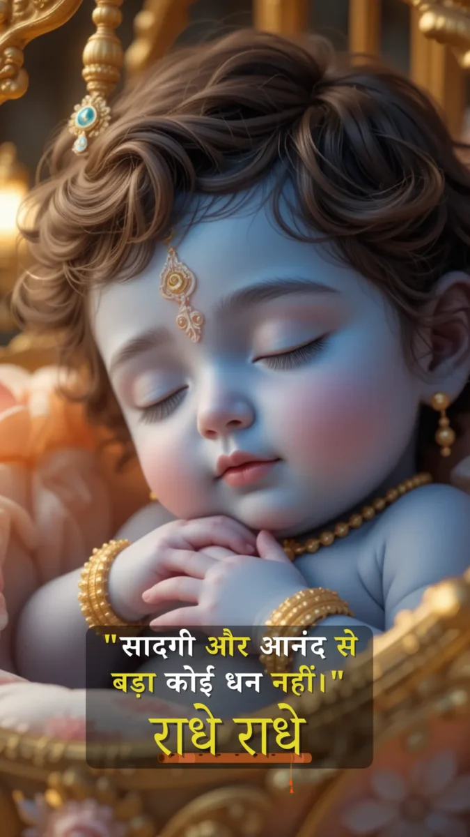krishna wallpaper HD download - cute little krishna peacefully sleeping golden color cradle