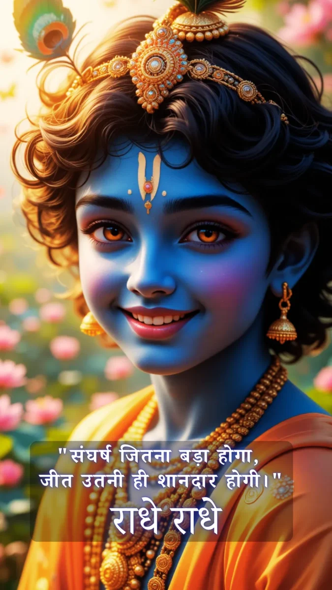 krishna wallpaper HD download - krishna with smiling face is wearing yellow dhoti , he is adorned with peacock feather crown