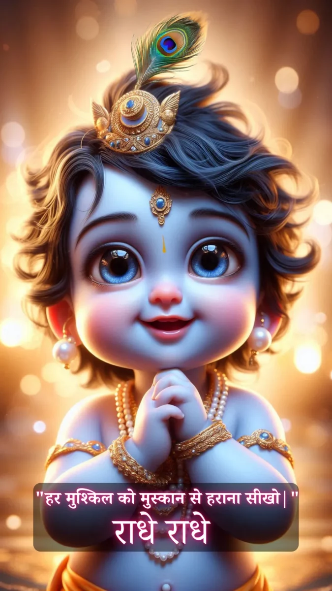 krishna wallpaper HD download - little krishna with cute smiling face and big eyes is very happy