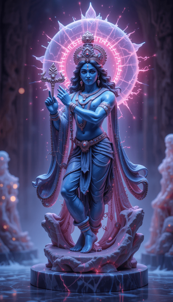 lord radha krishna wallpaper - lord krishna image with red lightning effect.