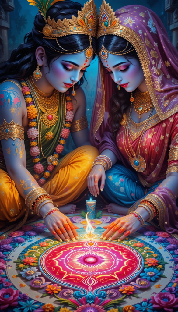 lord radha krishna wallpaper - lord radha krishna making rangoli.