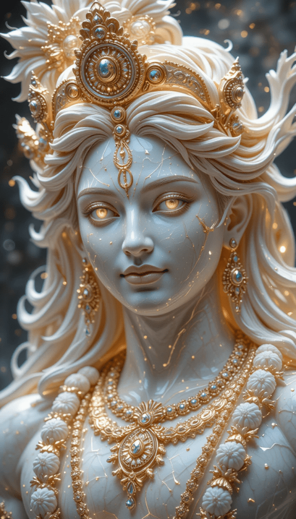 lord radha krishna wallpaper -Lord Krishna lightning effect image who is adorned with golden ornaments.