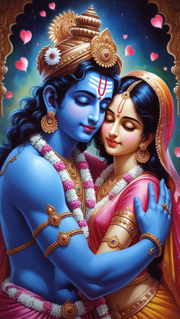 lord radha krishna wallpaper - Lord radha Krishna in serene pose showcasing their divine love.